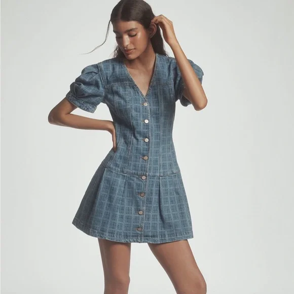 Denim Button-Down Dress - Picture 2 of 13